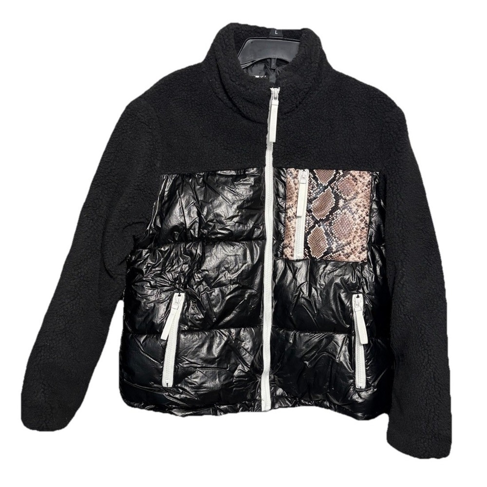 Marc New York Performance Puffer Jacket Black Size L Animal Print‎